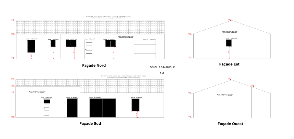Exemple de plan de façade PCMI5 pour un permis de construire