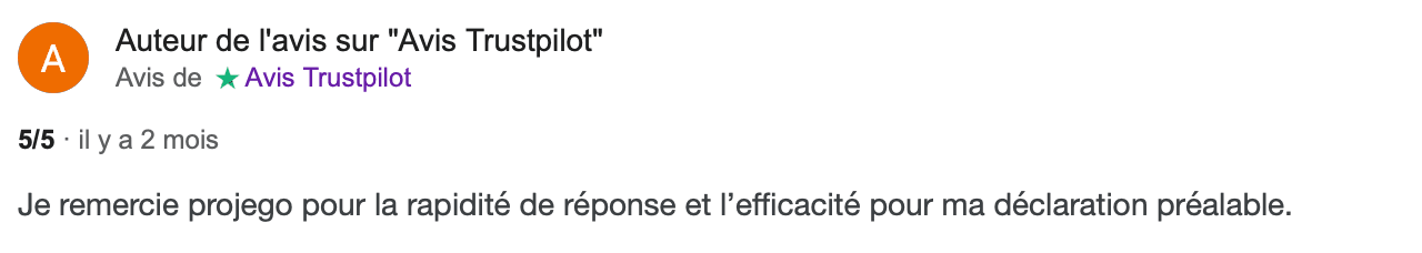 Avis client Projego